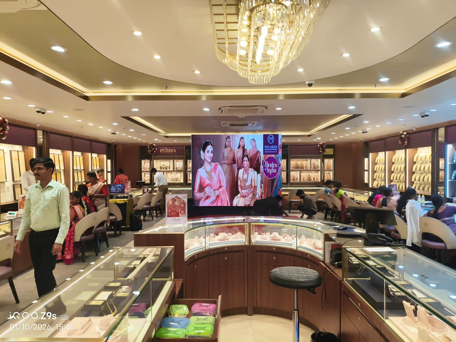 LED display inside a premium jewellery showroom